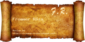 Frommer Róza névjegykártya